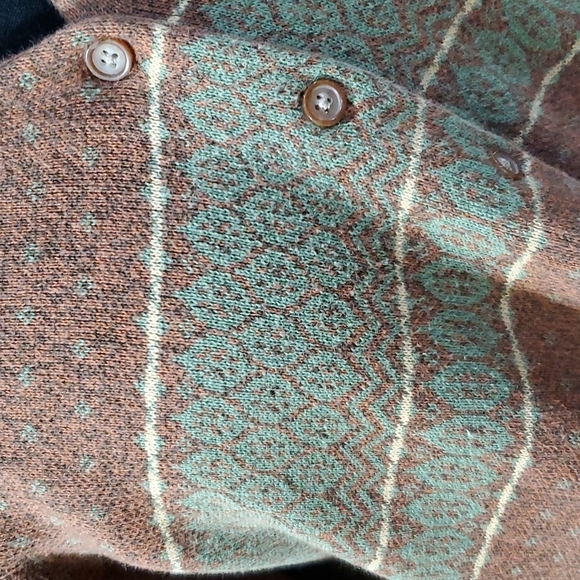 Woolrich alpine rust red green button up cardigan - Picture 3 of 6